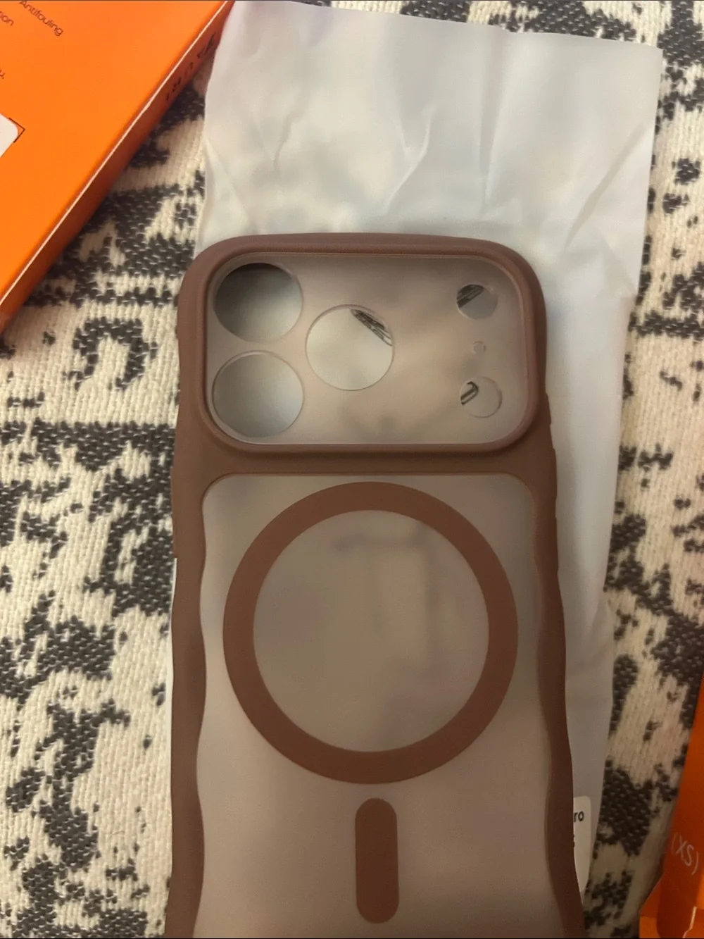 Brown For I phone 17 Pro Magnetic MagSafe- Silicone Phone Case translucent